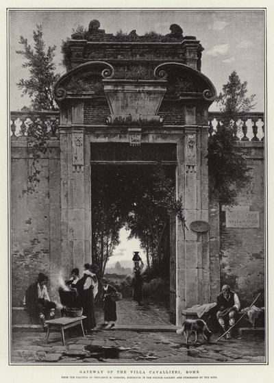 Tor der Villa Cavallieri, Rom von Hermann David Salomon Corrodi